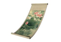 荷花卷轴画挂画装饰画