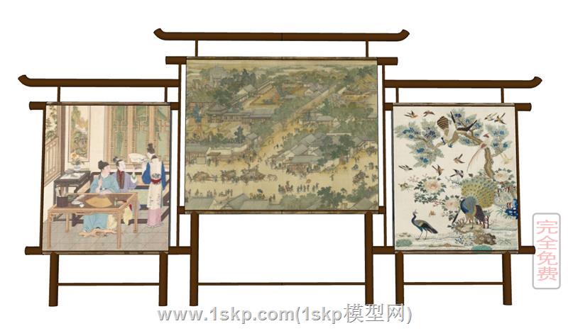 中式屏风装饰画