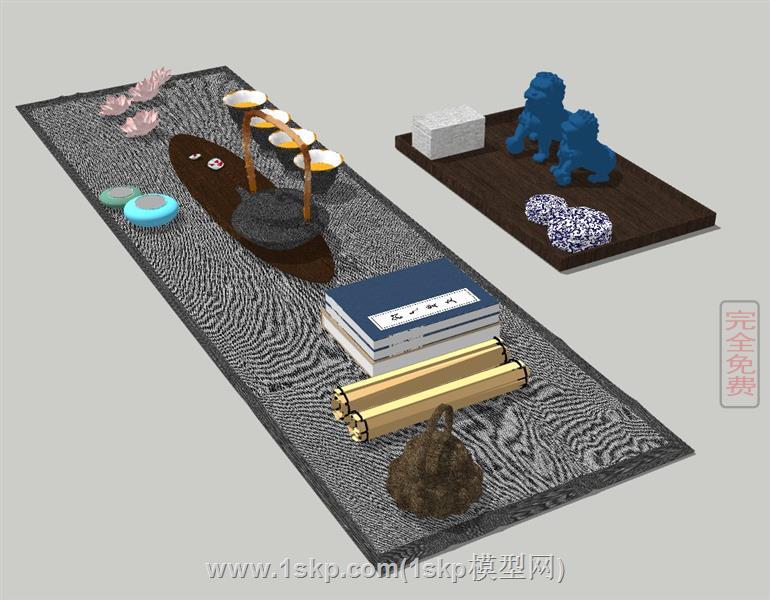 中式茶小品茶具古籍书本