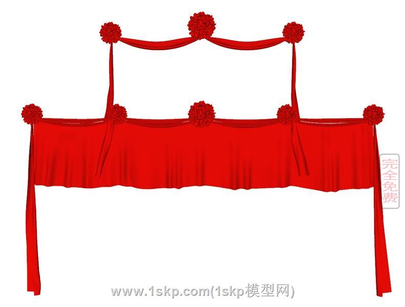 中式剪彩绸花
