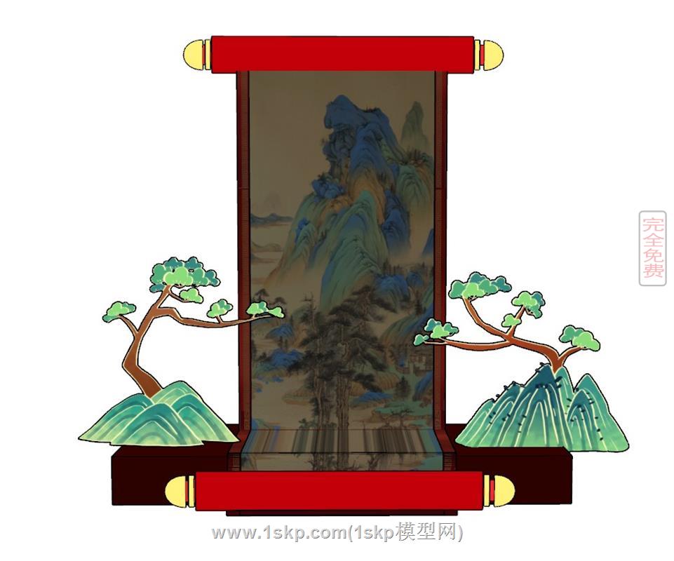 卷轴画装饰