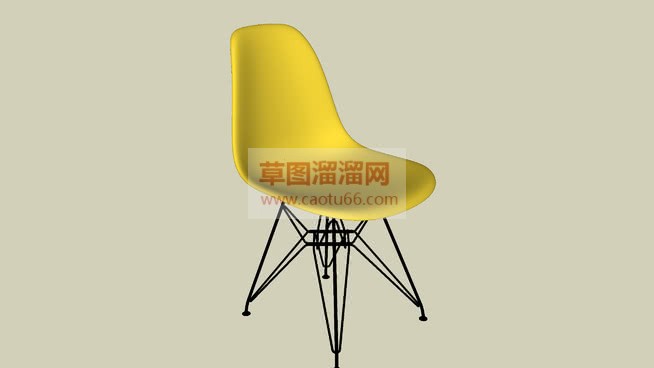 黄色凳子SU模型