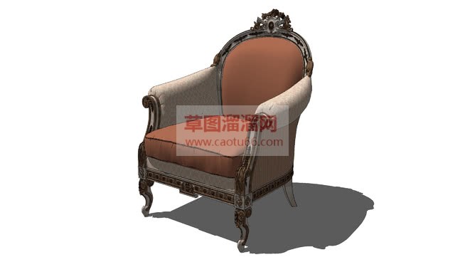 欧式扶手椅库SU模型