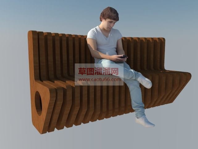 户外公园长椅SU模型