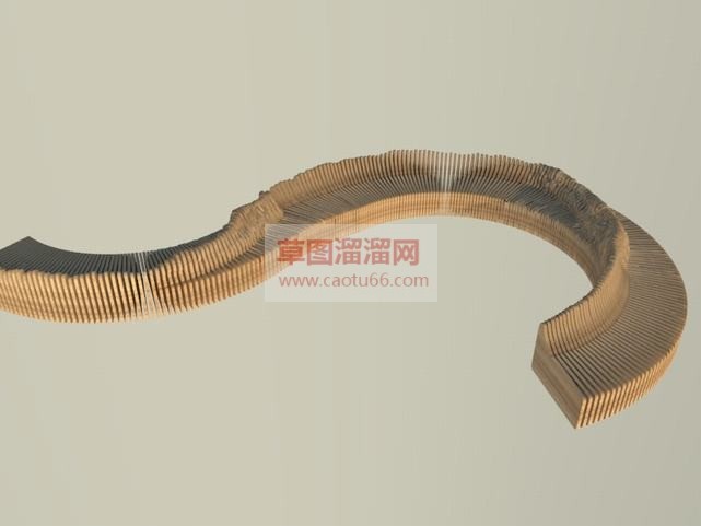 户外异形长椅SU模型