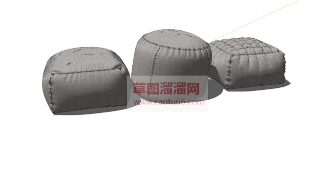 中帆布坐凳怎SU模型