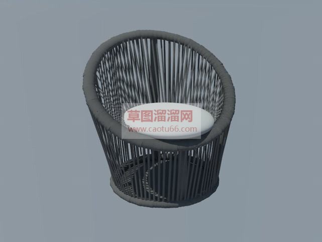 藤椅坐凳椅子SU模型
