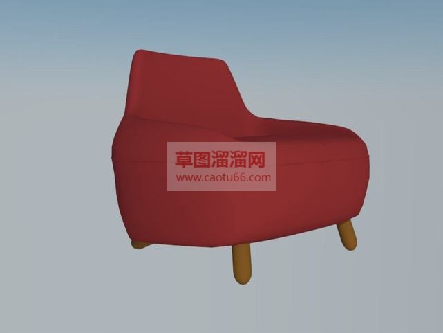 红色坐凳SU模型