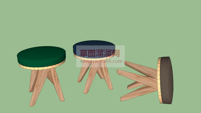 木制凳子坐凳SU模型