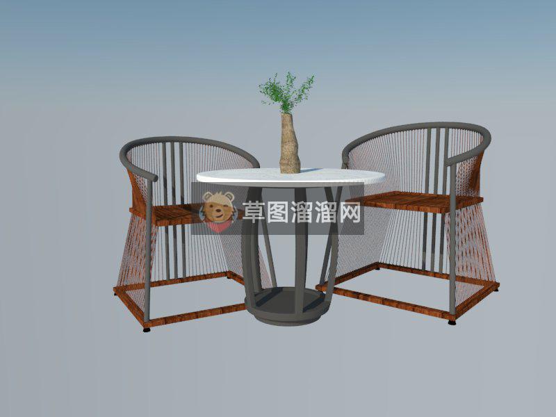 中式圈椅扶手椅SU模型