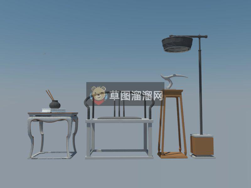 中式圈椅家具SU模型