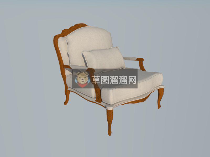 欧式扶手椅坐凳SU模型