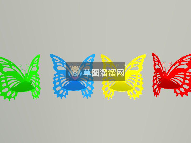 蝴蝶座椅蝴蝶雕塑蝴蝶小品SU模型