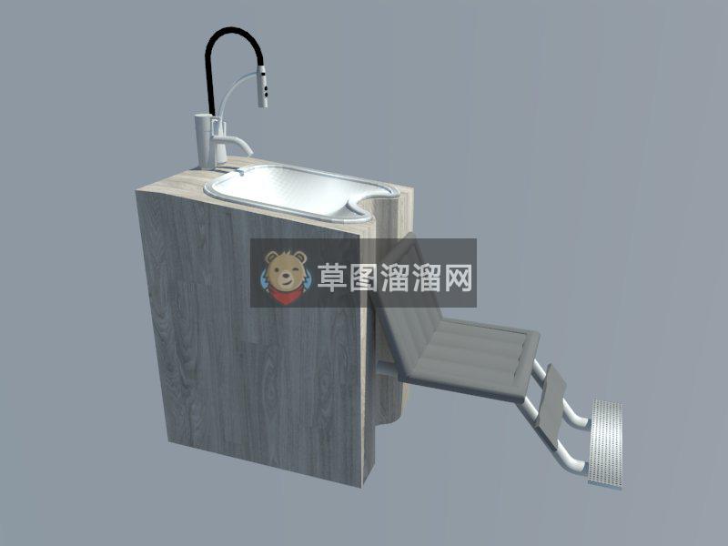 现代洗头椅SU模型