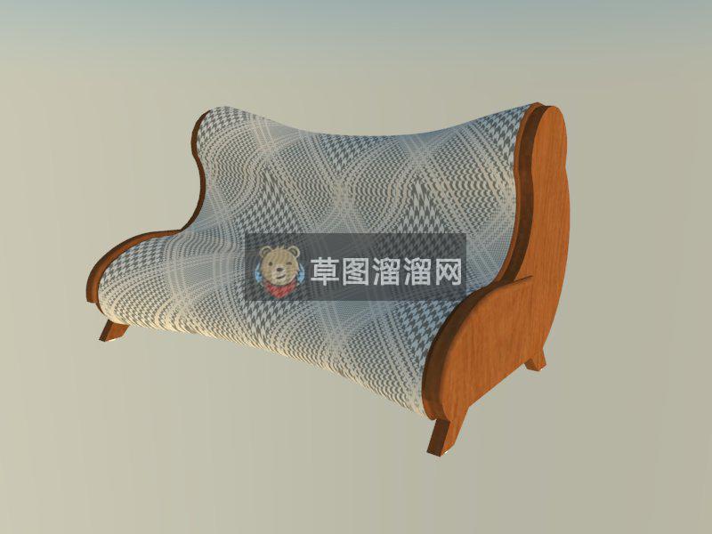 异形木制座椅SU模型