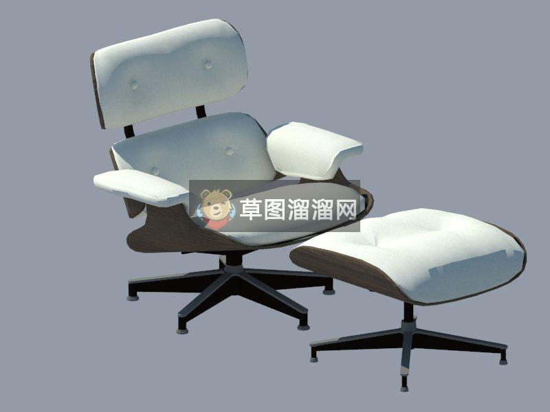 休闲椅垫脚凳SU模型