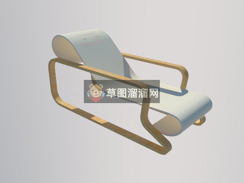 休闲现代躺椅SU模型