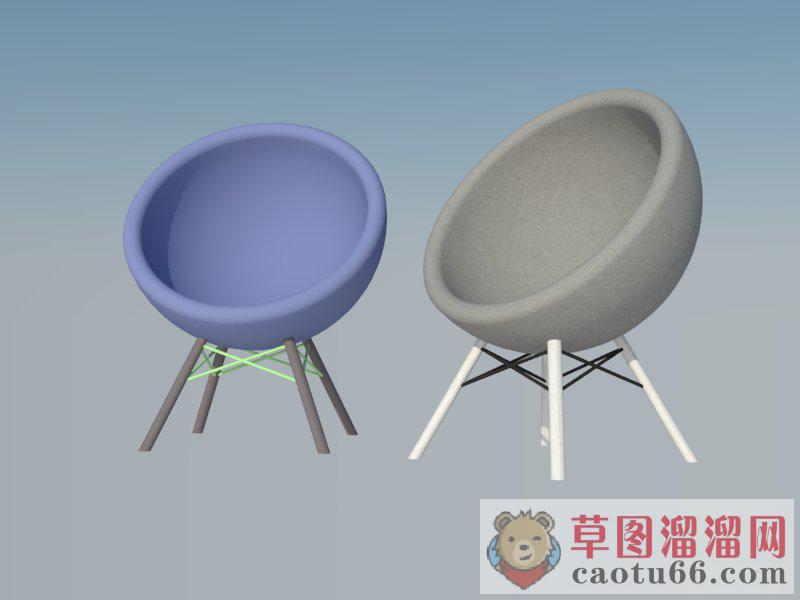 蛋蛋椅座椅坐凳SU模型