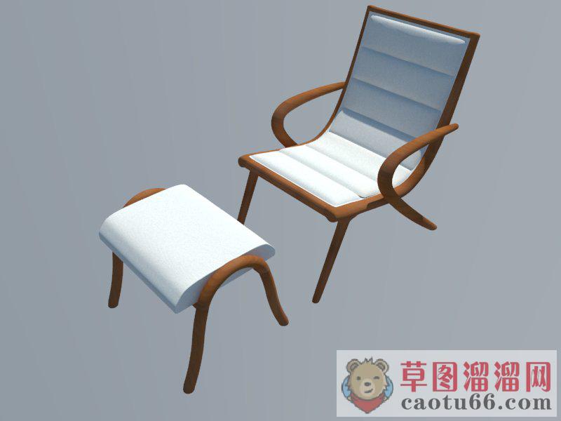 靠椅椅子垫脚凳SU模型