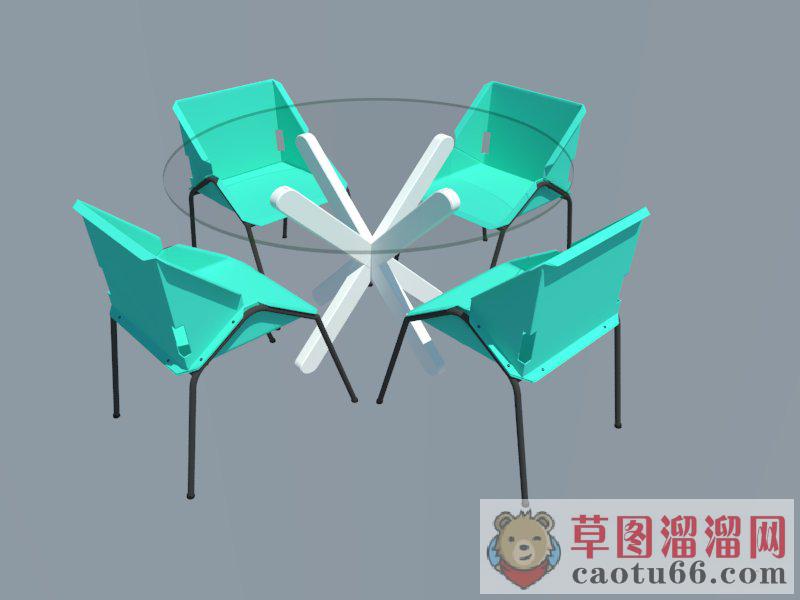 圆形玻璃桌子SU模型