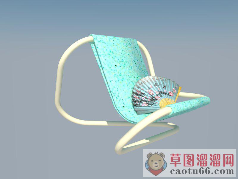 躺椅折扇扇子SU模型