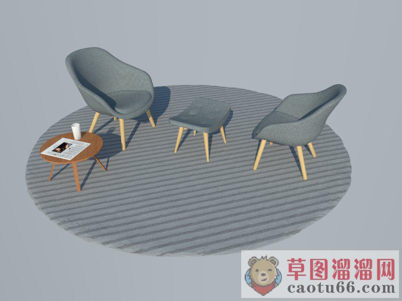 休闲椅子坐凳SU模型