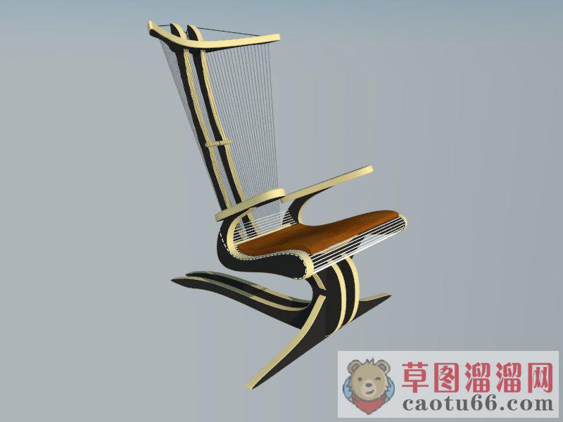 琴弦造型椅子SU模型