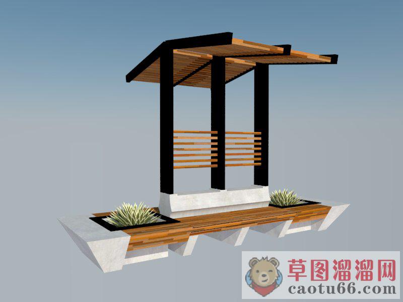 户外景观座椅SU模型