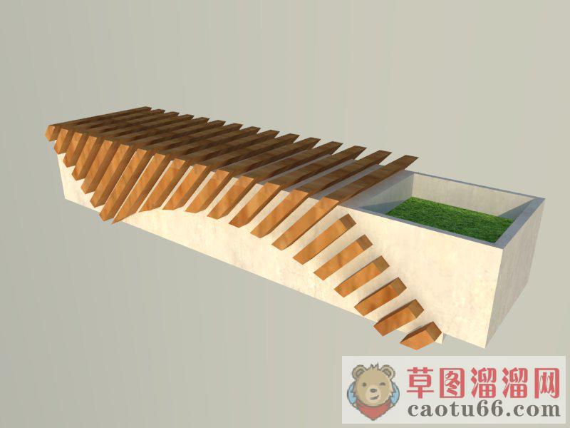 户外长凳景观凳SU模型