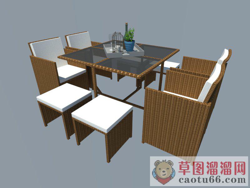 户外桌椅休闲SU模型