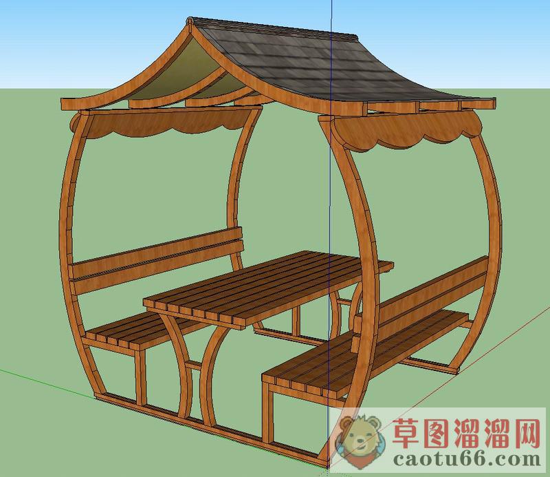 户外遮阳座椅SU模型