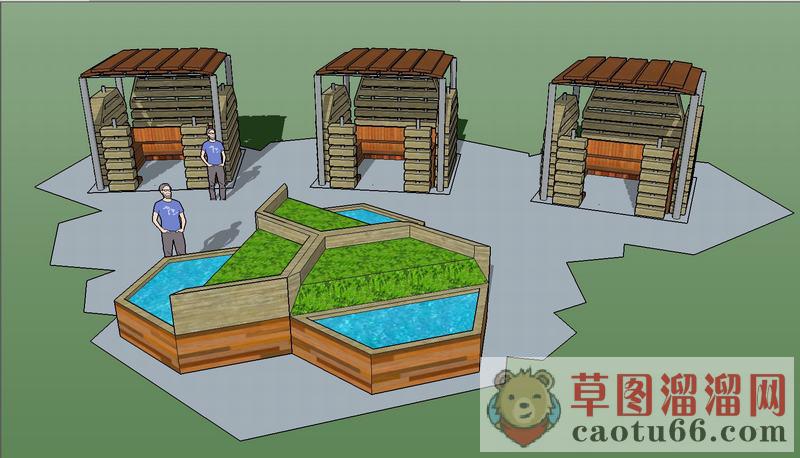 户外花圃座椅SU模型