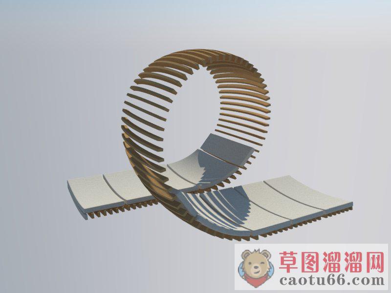 创意双人躺椅SU模型