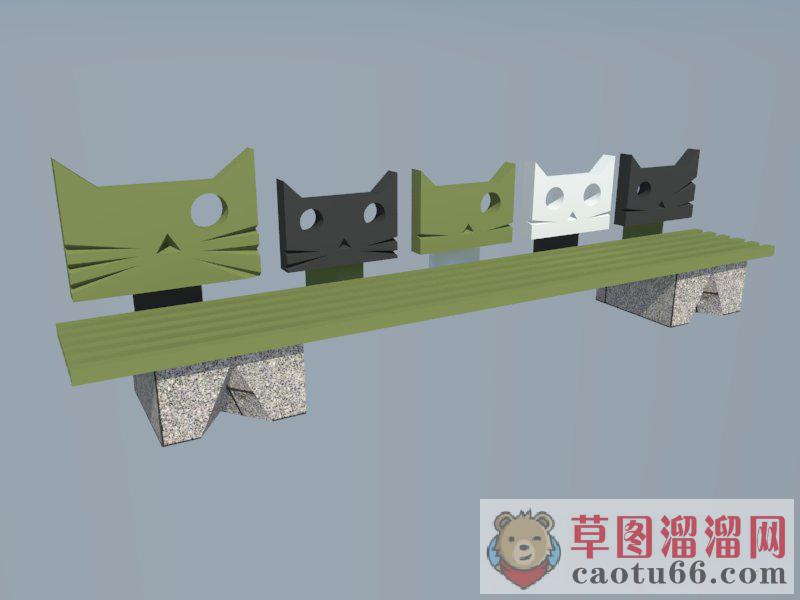 猫形创意户外SU模型