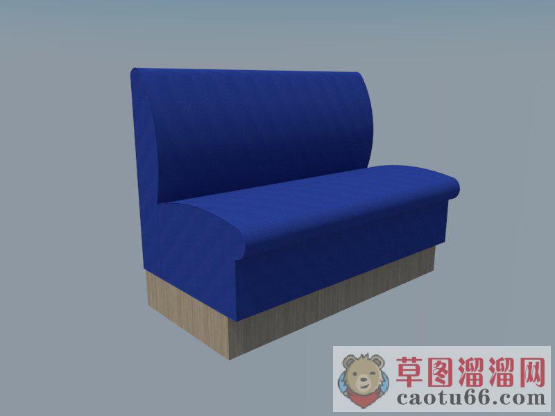 蓝色卡座座位SU模型