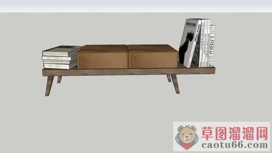 图书阅读凳子SU模型