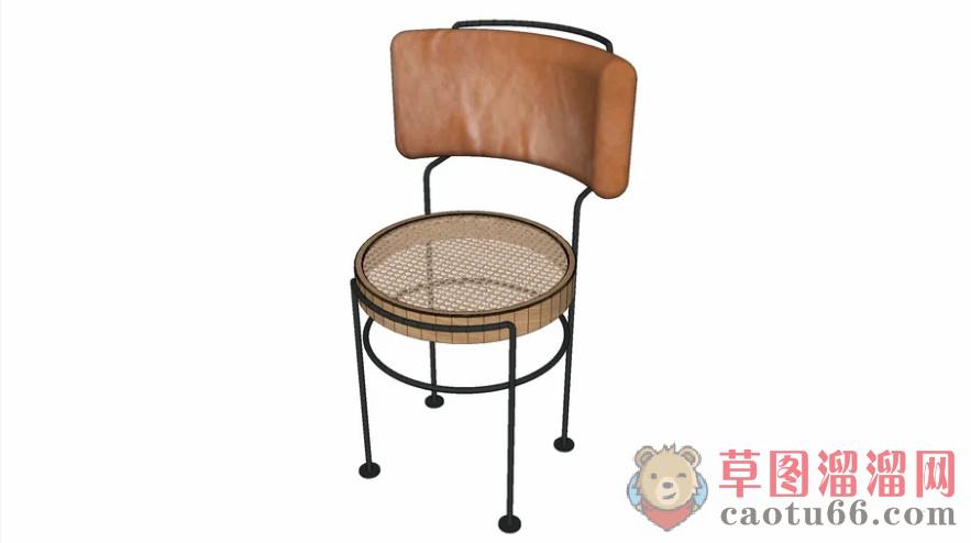 酒桶木质椅子SU模型