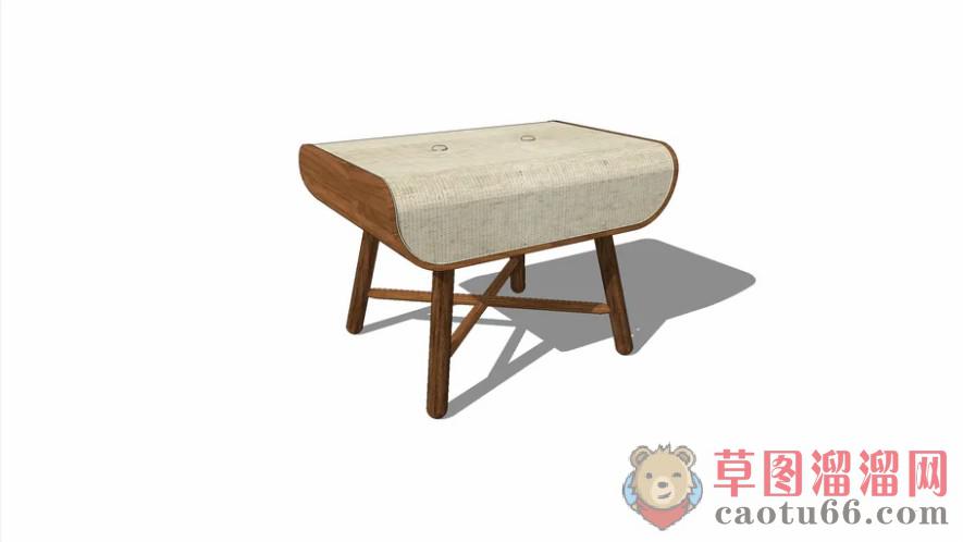 木质坐凳SU模型