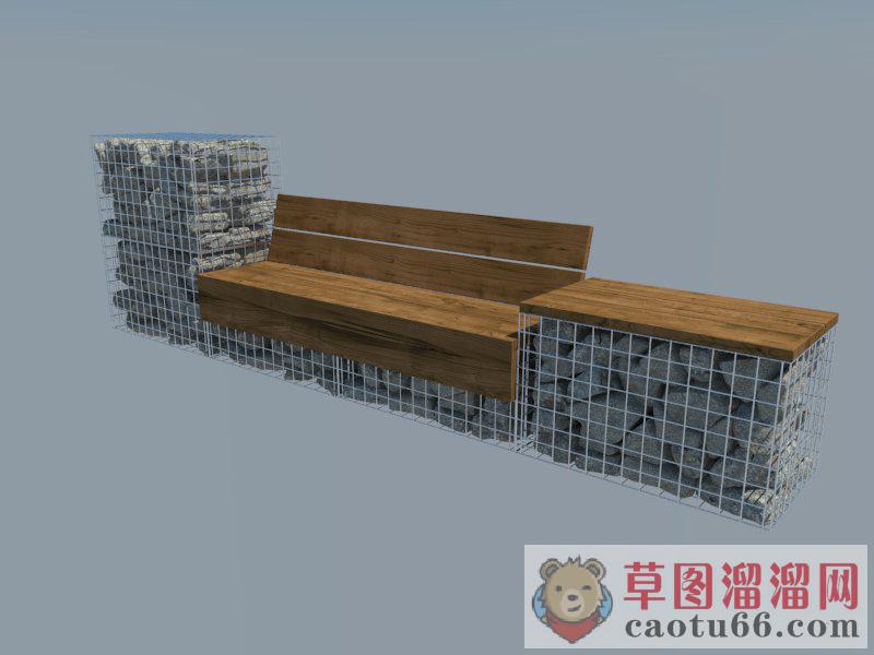 户外长凳景观座椅SU模型