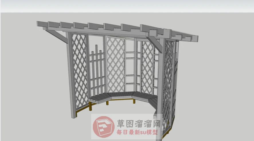 花架座椅廊棚SU模型