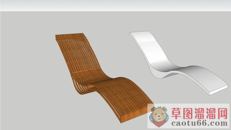 躺椅座椅SU模型