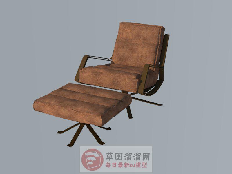 休闲椅脚凳SU模型
