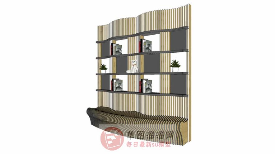 隔断柜座椅SU模型
