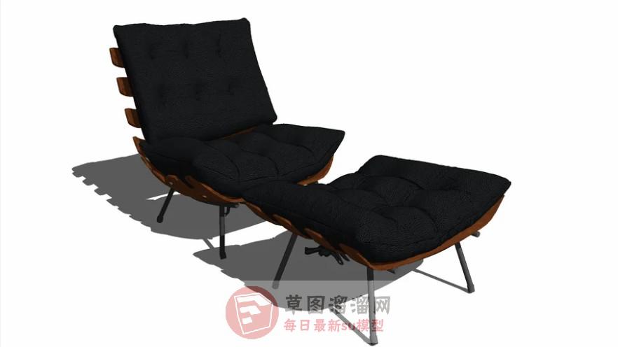 休闲椅浪脚凳子SU模型