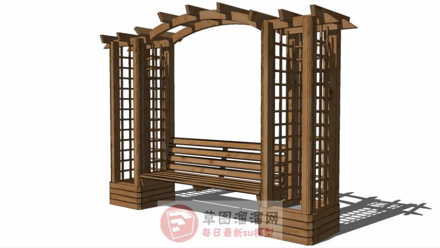 凉棚座椅SU模型