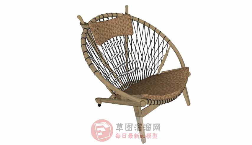 藤制椅子SU模型
