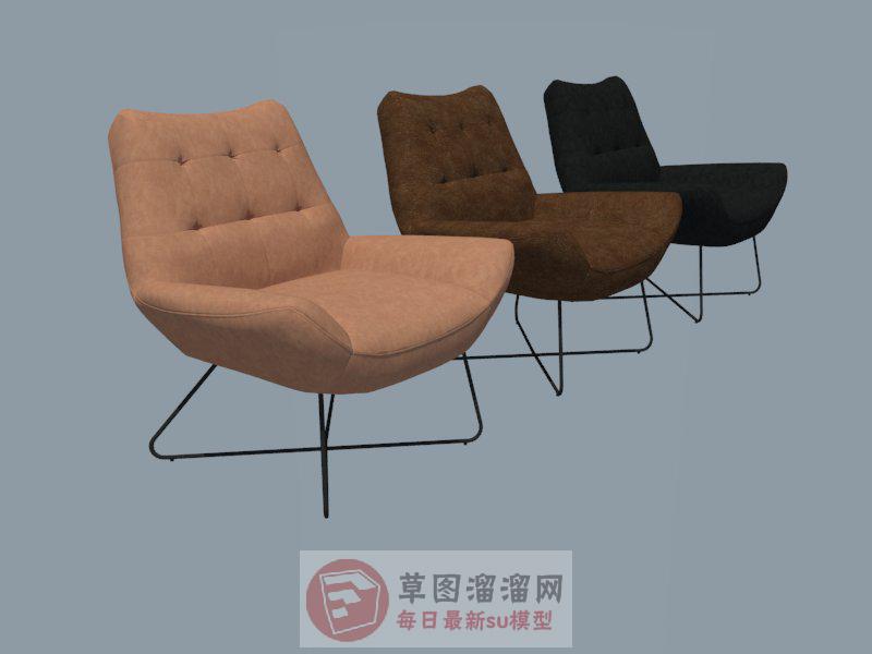 休闲软包椅子SU模型
