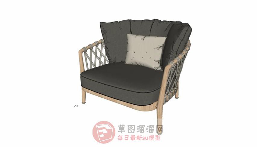 扶手椅家具坐凳SU模型