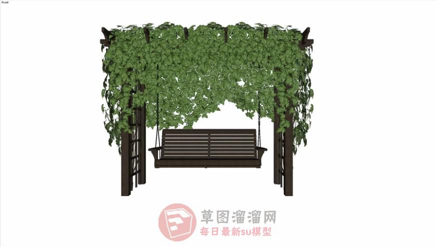 秋千椅蔓藤爬藤SU模型