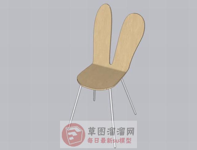 兔子造型椅子SU模型